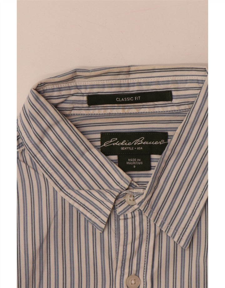 EDDIE BAUER Camisa de corte clásico para hombre de algodón a rayas azul pequeña