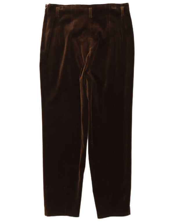 Pantalones recortados de terciopelo cónicos vintage para mujer W30 L26 Marrón