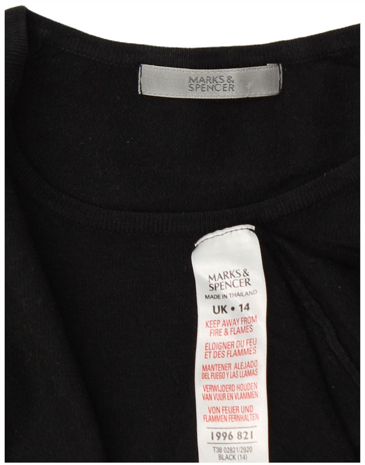 Marks & Spencer Suéter Corto con Cuello Barco para Mujer UK 44 Mediano Negro