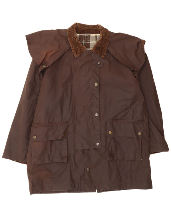 Derby Chaqueta de algodón encerado para hombre UK 40 Large Brown