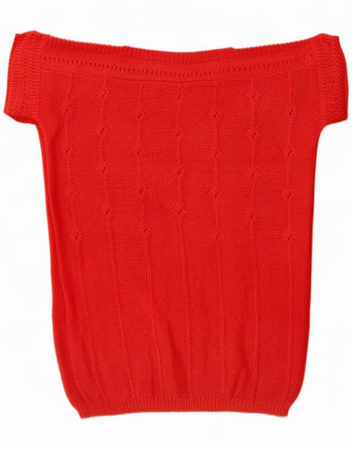 Blusa estilo jersey vintage para mujer UK 10 Small Red
