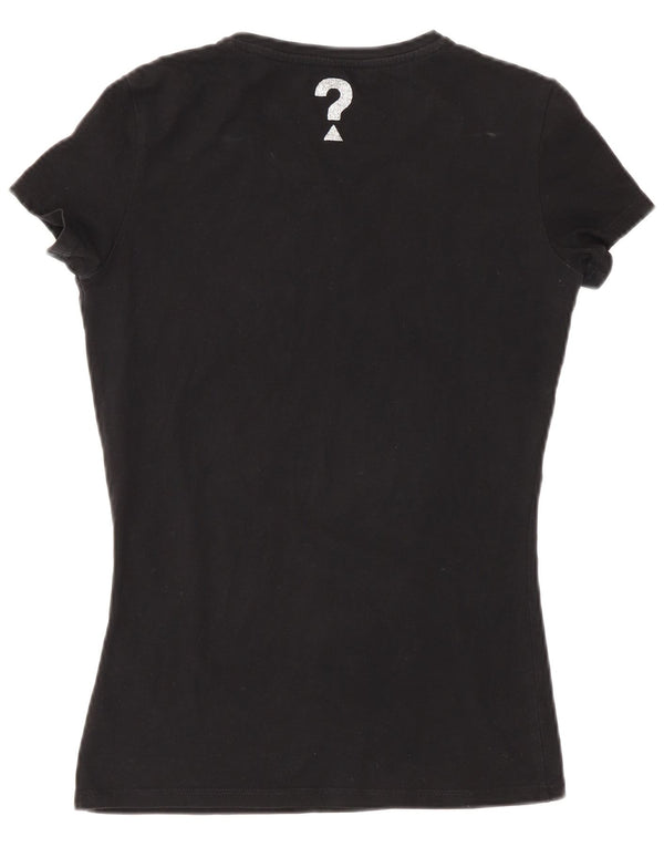 Guess Camiseta gráfica para mujer Top UK 6 XS Algodón negro
