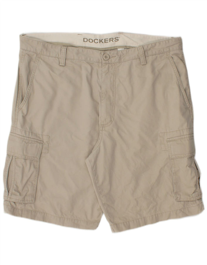 DOCKERS Mens Cargo Shorts W38 XL Beige Cotton