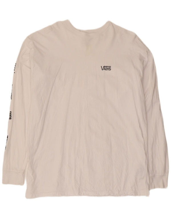Vans Hombre Graphic Top Manga Larga Grande Algodón Blanco