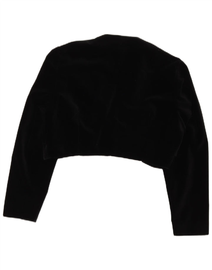 Vintage Mujer Bolero Chaqueta IT 48 XL Algodón Negro