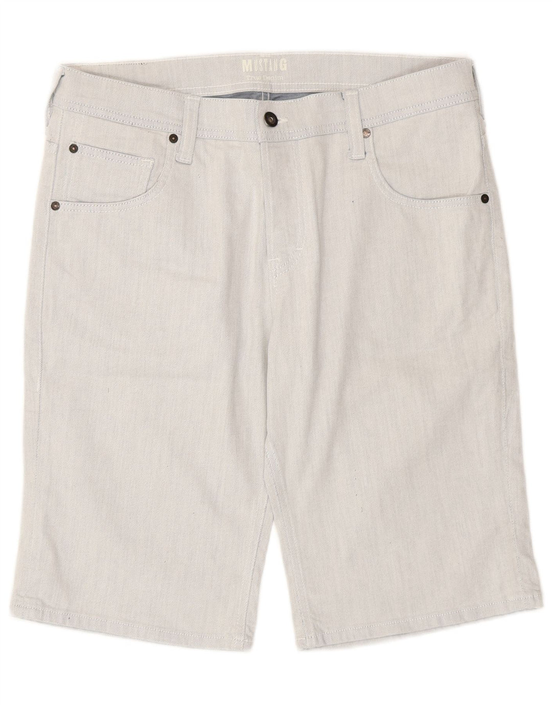 Mustang Pantalones cortos de mezclilla para hombre W35 Algodón de rayas azules grandes