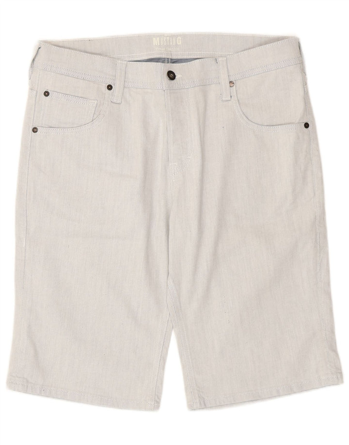 Mustang Pantalones cortos de mezclilla para hombre W35 Algodón de rayas azules grandes