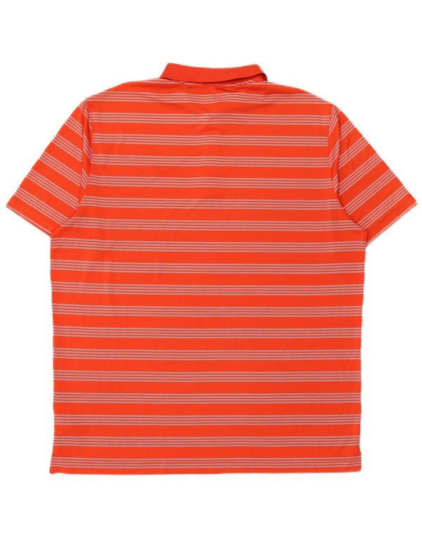 Nike Polo Dri Fit para hombre 2XL Poliéster a rayas naranja