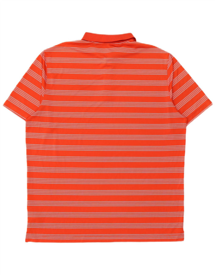 Nike Polo Dri Fit para hombre 2XL Poliéster a rayas naranja