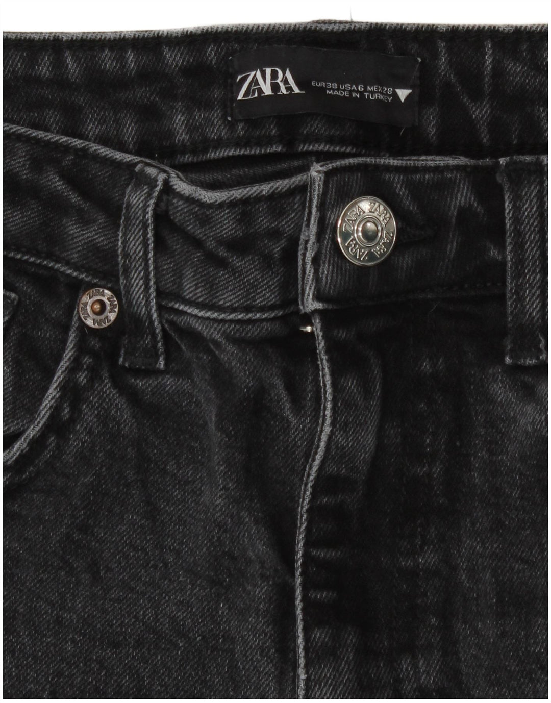 Zara Vaqueros Rectos Mujer EU 38 Small W28 L26 Gris