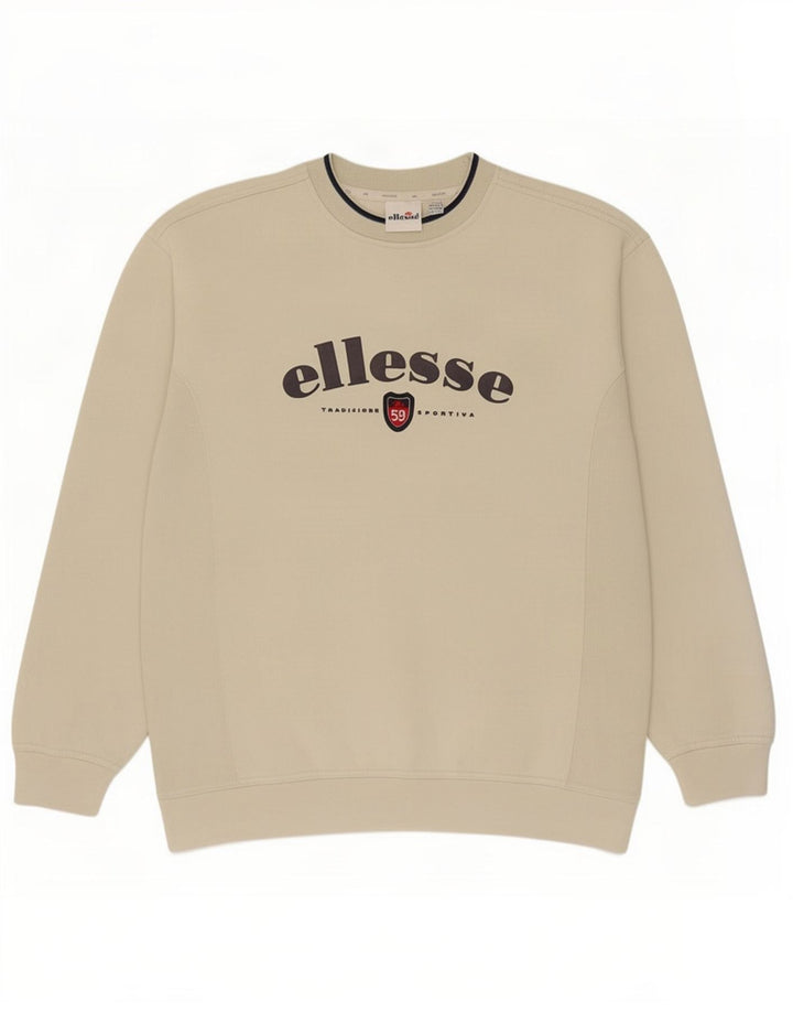 Ellesse - Sudadera gráfica para hombre, talla 42/44, color beige
