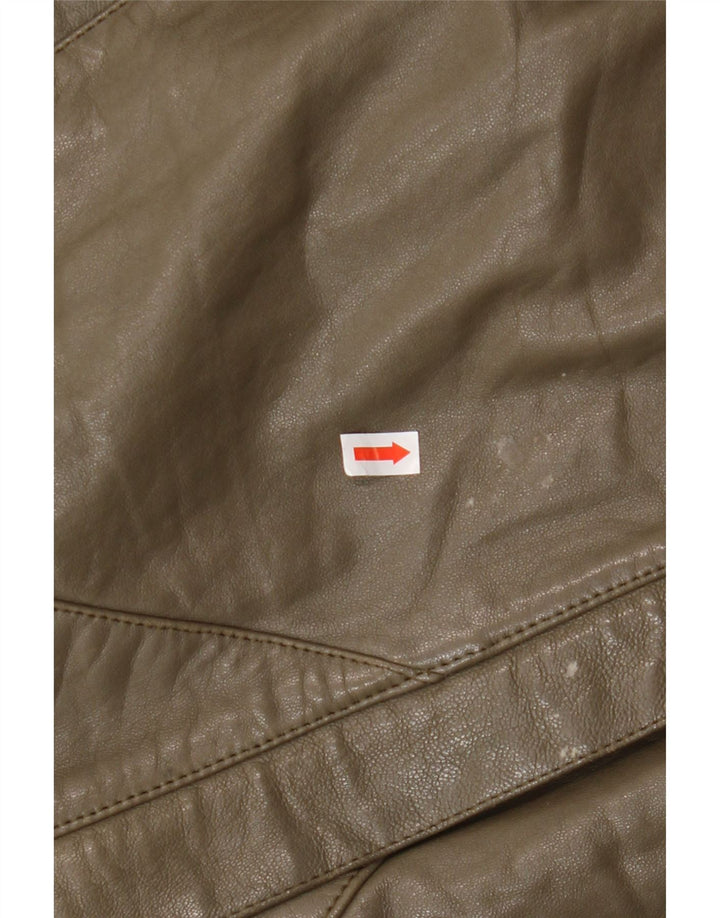 VINTAGE Chaqueta de cuero para hombre IT 56 3XL Cuero marrón