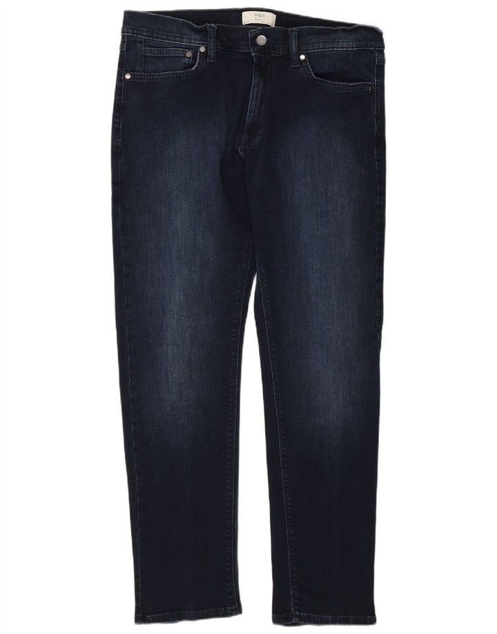 Marks & Spencer Jeans ajustados para hombre W36 L31 Algodón azul marino