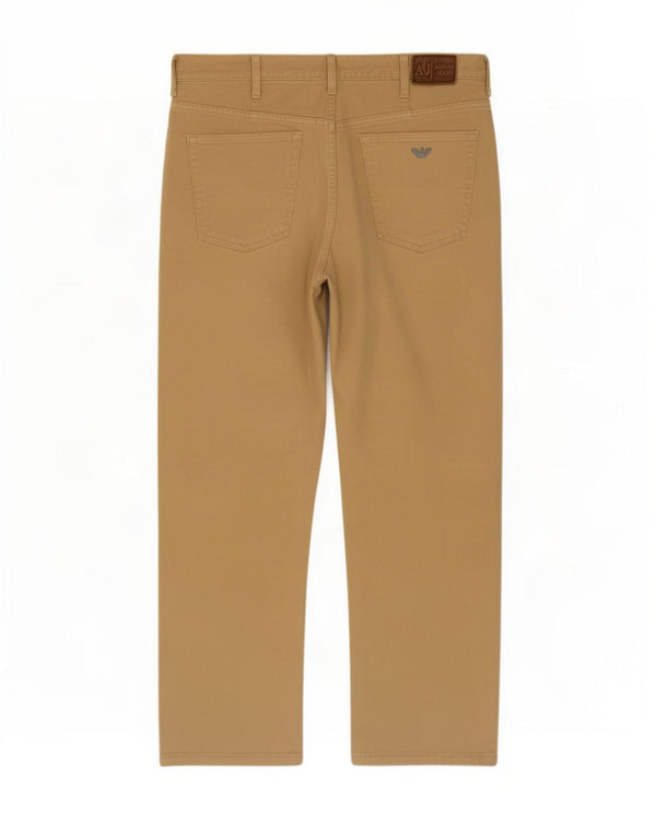 Armani Hombre Pantalones Rectos Casuales W38 L28 Algodón Marrón
