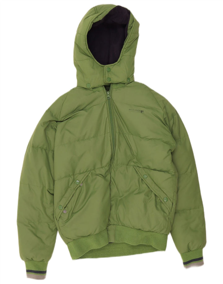 Woolrich Chaqueta acolchada con capucha y gráfico para niños 13-14 años Verde