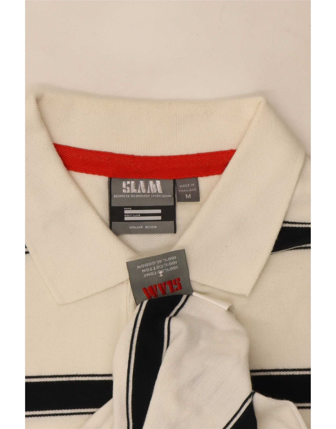 Slam Polo De Hombre De Algodón A Rayas Blanco Medio
