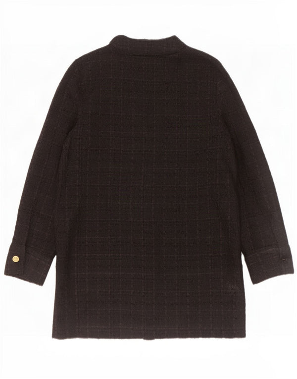 Zara Chaqueta Blazer De 6 Botones para Mujer UK 44 Poliéster A Cuadros Negro Mediano