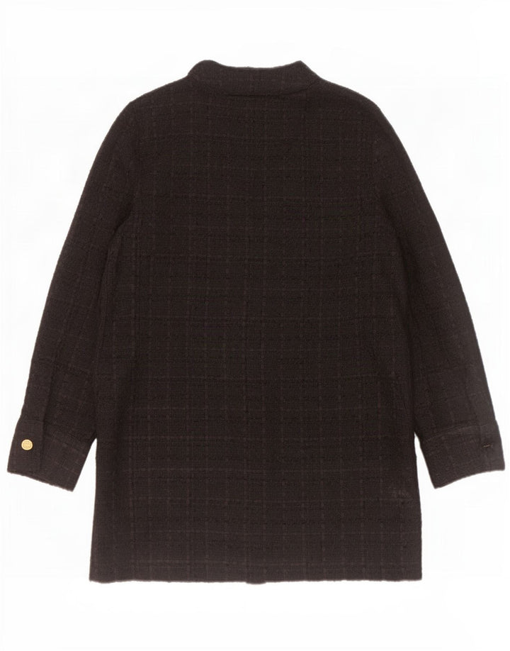 Zara Chaqueta Blazer De 6 Botones para Mujer UK 44 Poliéster A Cuadros Negro Mediano