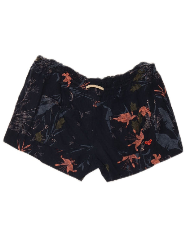 Roxy Pantalones Cortos Casuales Para Mujer Small W27 Azul Marino Floral Flax