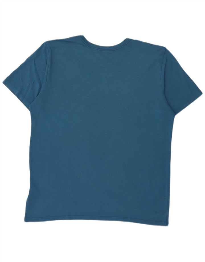 NIKE Camiseta gráfica de corte atlético para hombre Top grande de algodón azul