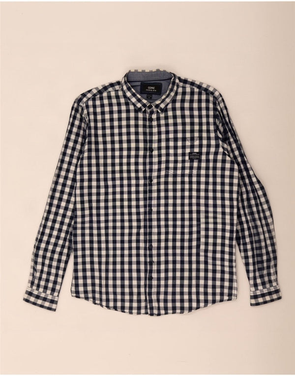 Jack & Jones Camisa para hombre 2XL Algodón a cuadros azul