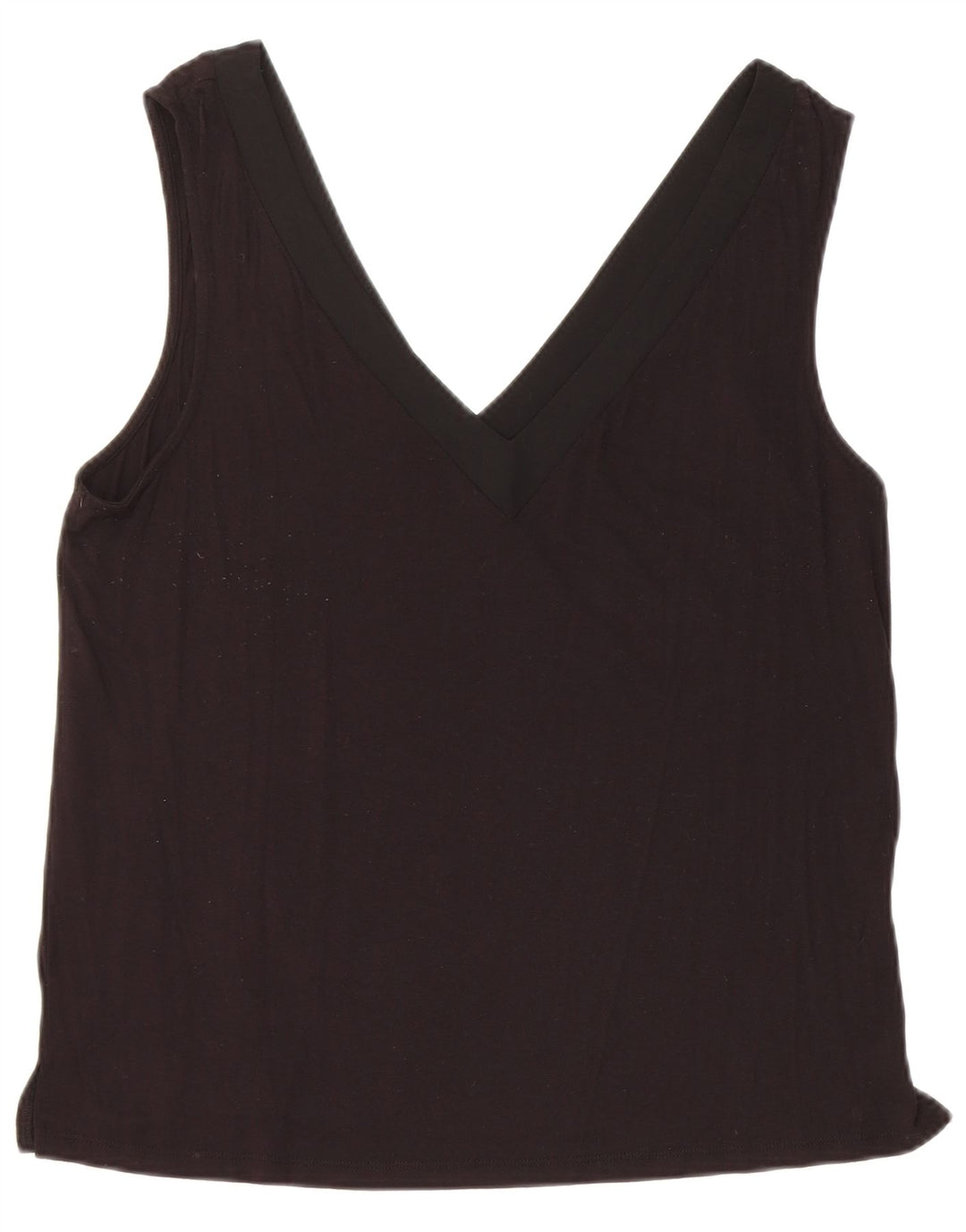 WAREHOUSE Top corto sin mangas para mujer UK 44 Viscosa negra mediana