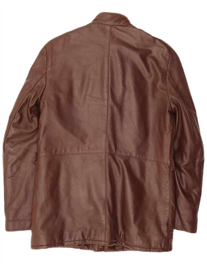 Chaqueta de cuero vintage para hombre IT 46 Pequeño Marrón