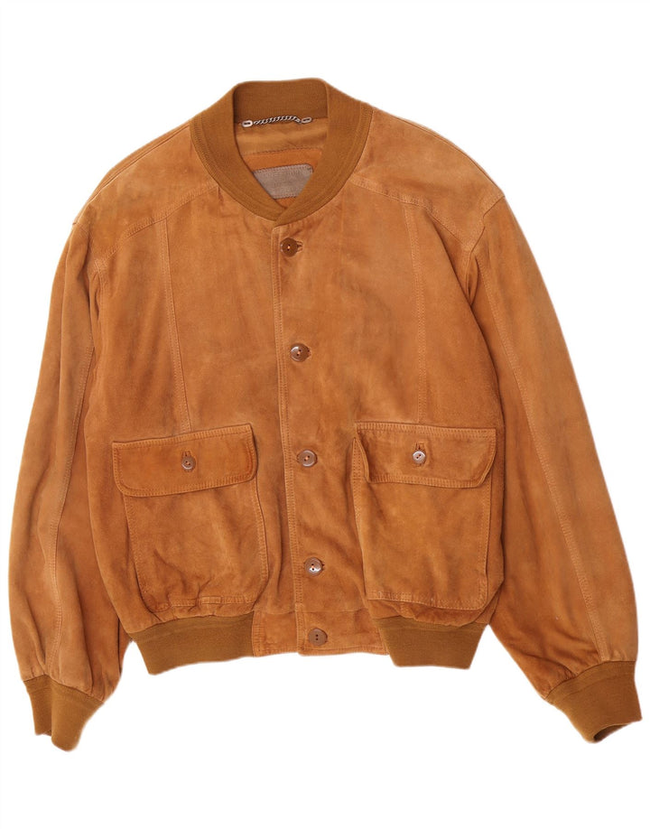 Lusso Chaqueta bomber de ante para hombre IT 52 XL Cuero marrón