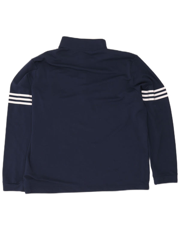 Adidas Hombre Zip Neck Jersey Chándal Top XL Azul Marino Poliéster