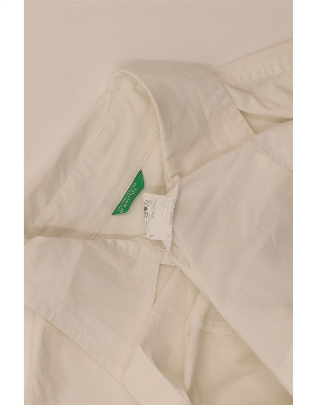 Camisa Benetton Mujer ES 44 Grande Blanco