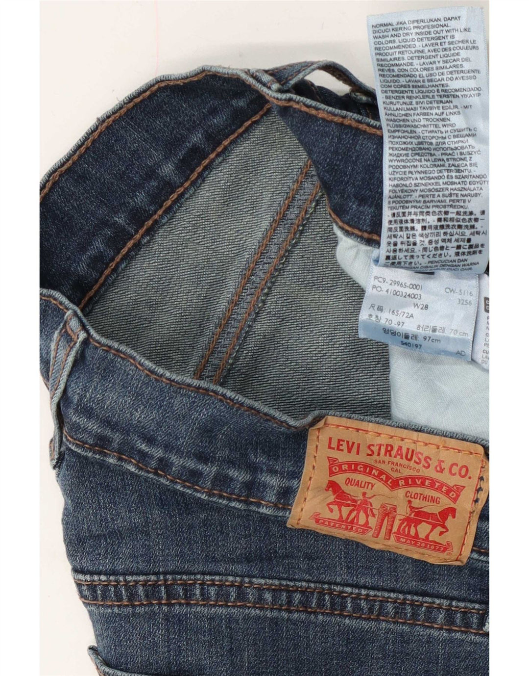 Shorts Levi's Mujer W28 Algodón Azul Medio