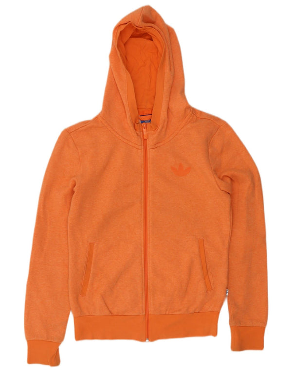 Adidas Sudadera con capucha y cremallera para mujer UK 8 Small Naranja Algodón