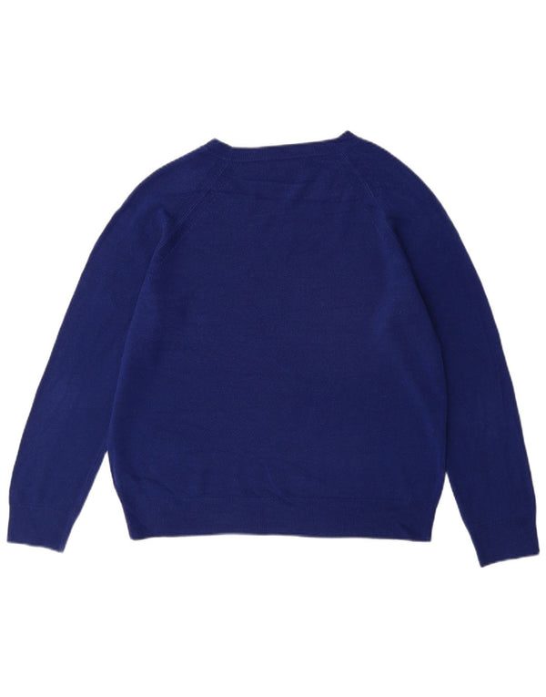Marks & Spencer Jersey con Cuello Barco para Mujer UK 46 Grande Acrílico Azul