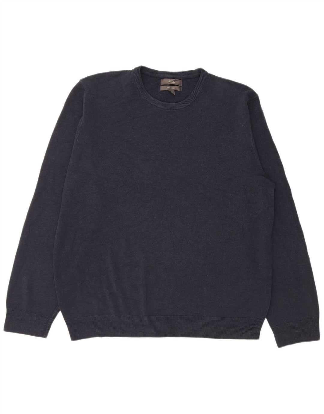 Marks & Spencer - Jersey de cuello redondo para hombre, talla 2XL, acrílico azul marino