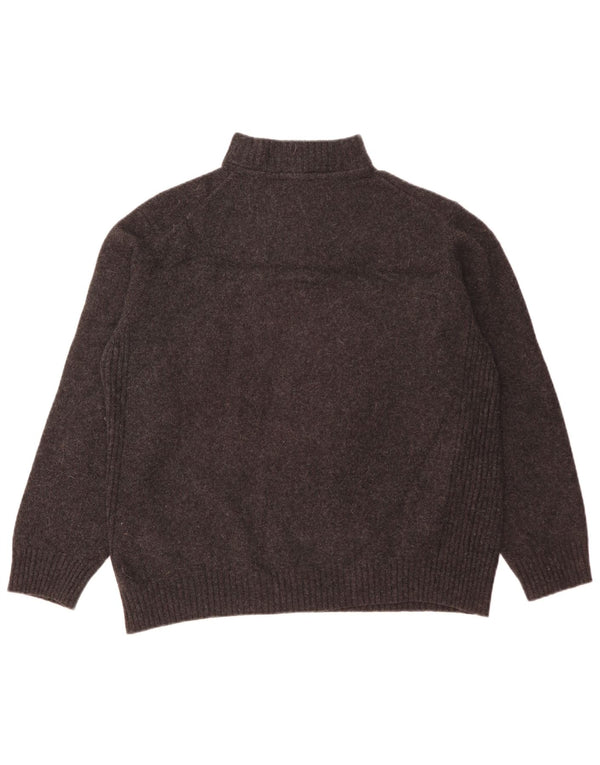 Barbour Suéter tipo jersey con cremallera y cuello para mujer UK 20 2XL Lana gris