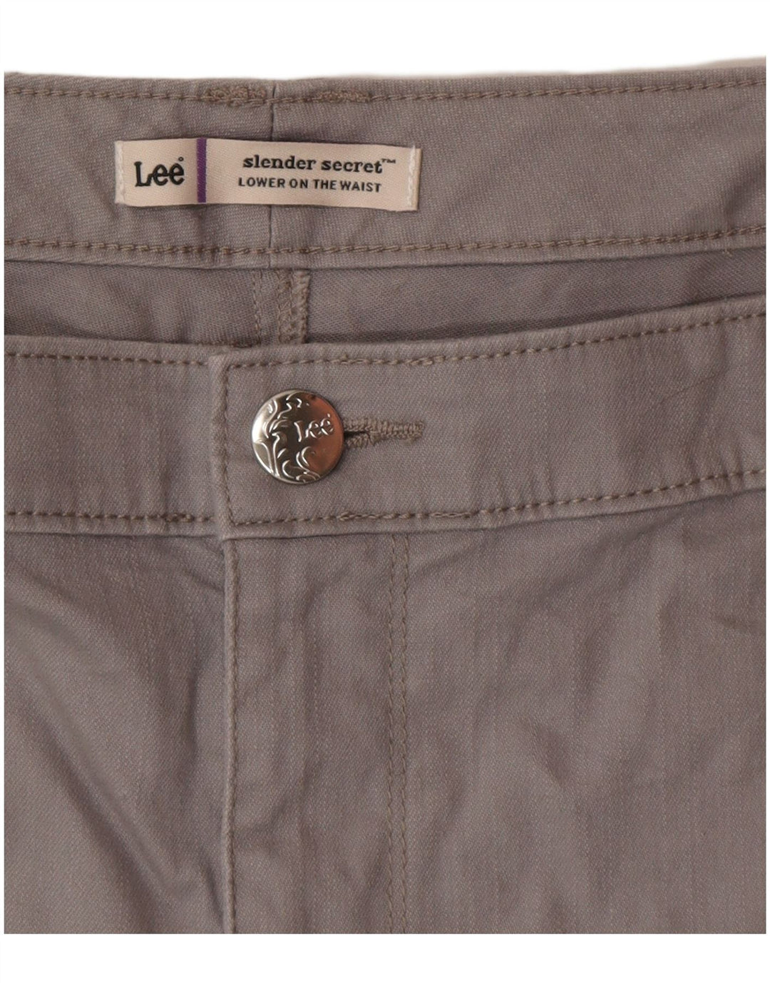 LEE Pantalones cortos casuales delgados secretos para mujer W40 2XL Gris