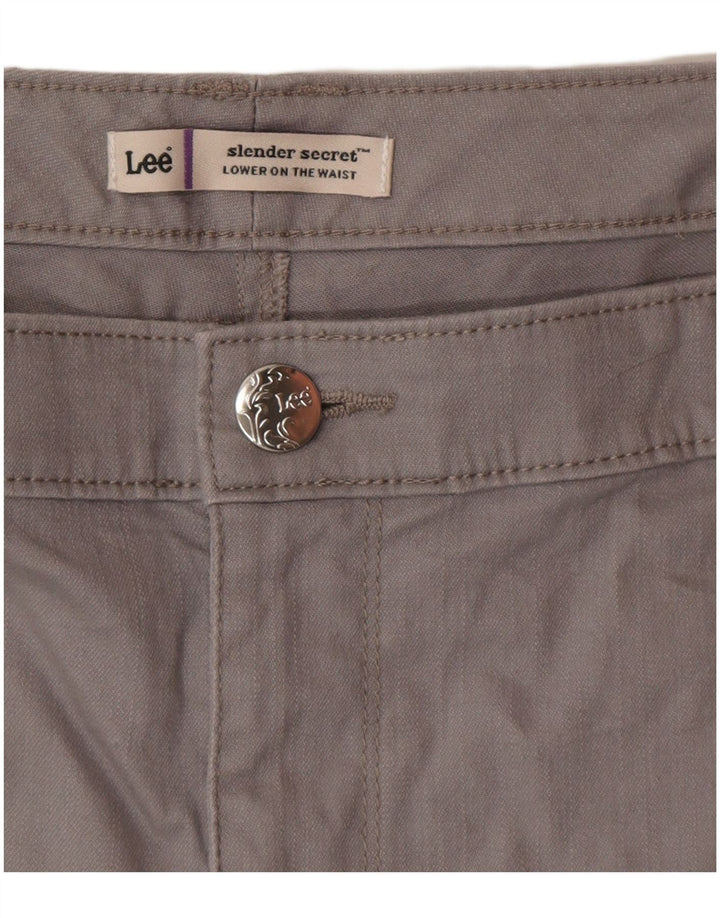 LEE Pantalones cortos casuales delgados secretos para mujer W40 2XL Gris