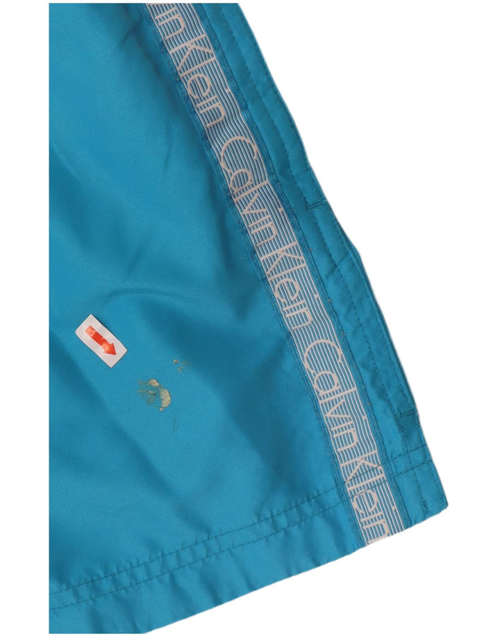 CALVIN KLEIN Bañador con estampado gráfico para hombre, talla grande, poliéster azul