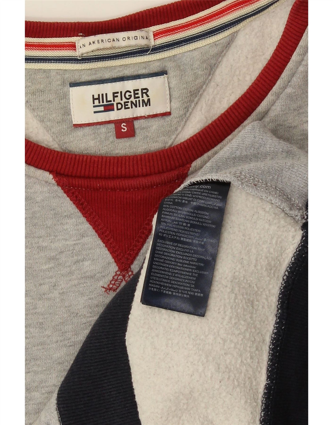 Tommy Hilfiger Sudadera gráfica para mujer Jumper UK 10 Small Grey
