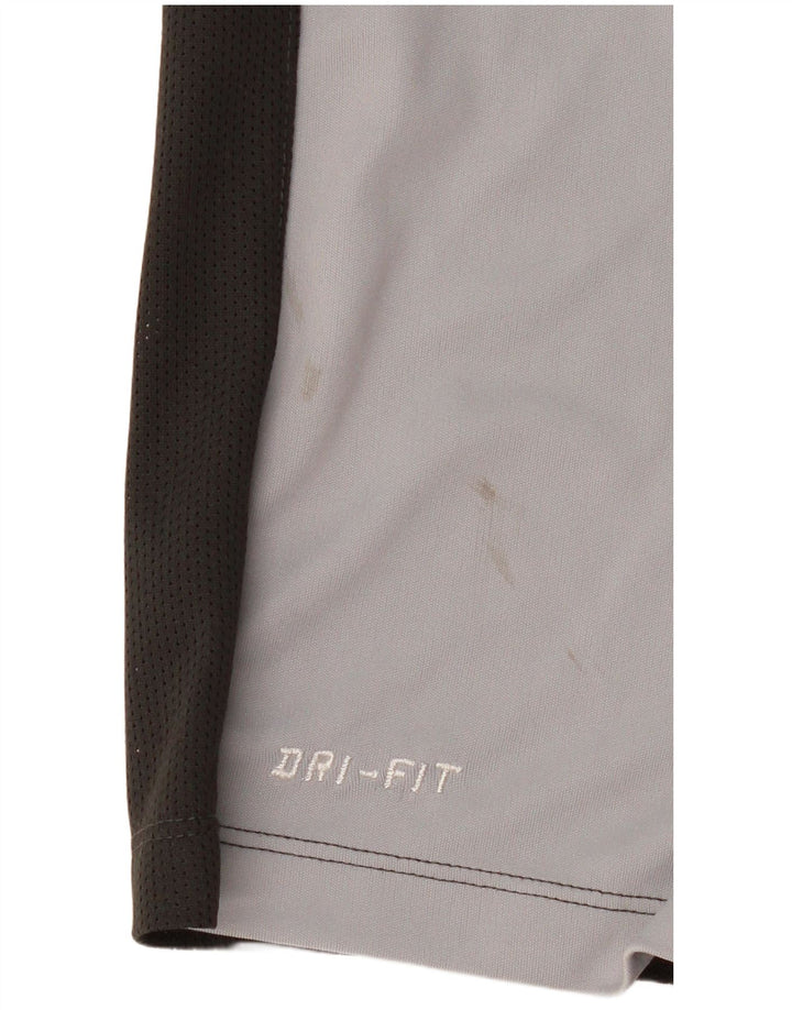 Camiseta Nike Dri Fit para hombre Top grande gris color block Poliéster