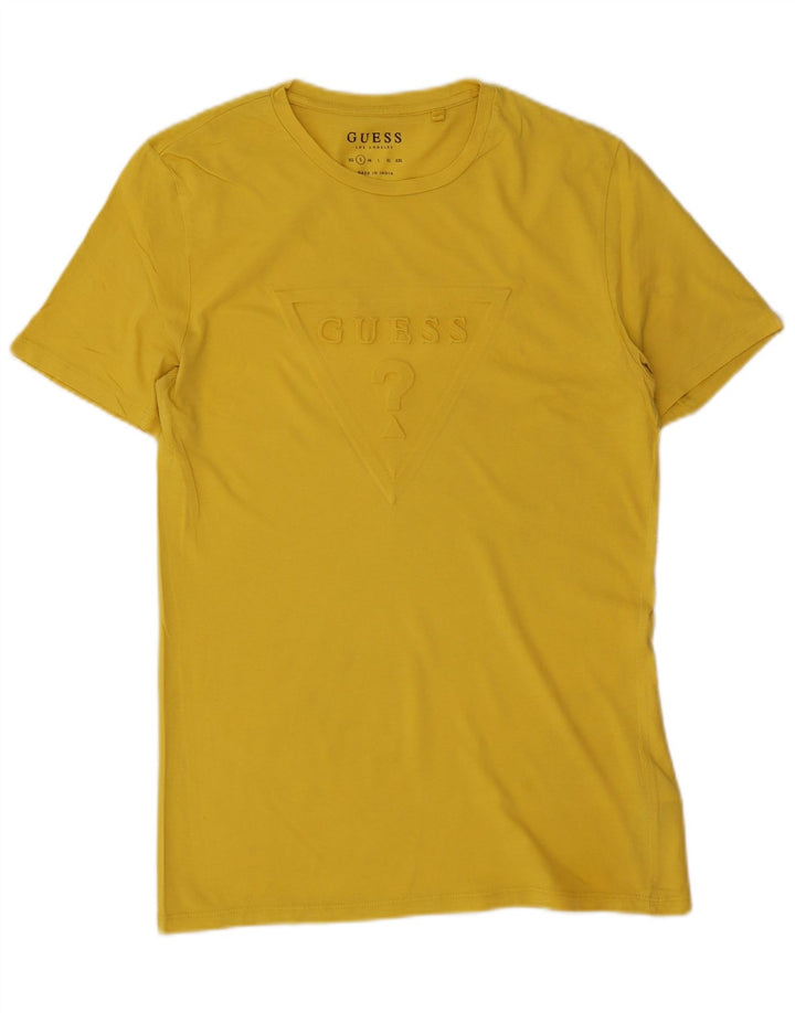 Guess Camiseta Gráfica Para Hombre Top Pequeño De Algodón Amarillo