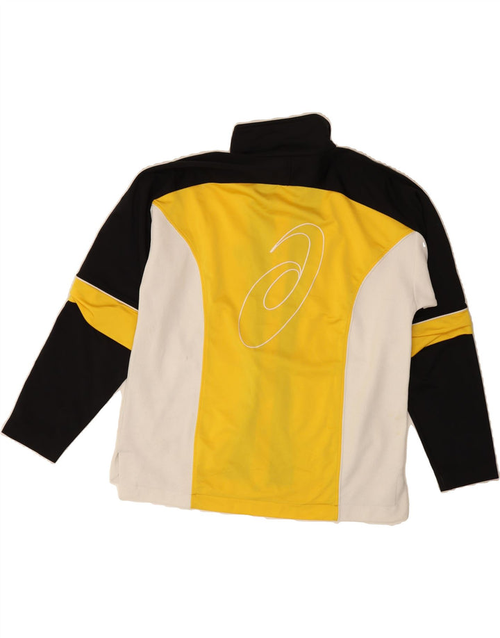 ASICS Mens Tracksuit Top Jacket Large Yellow Colourblock Polyester Vintage Asics and Second-Hand Asics from Messina Hembry 