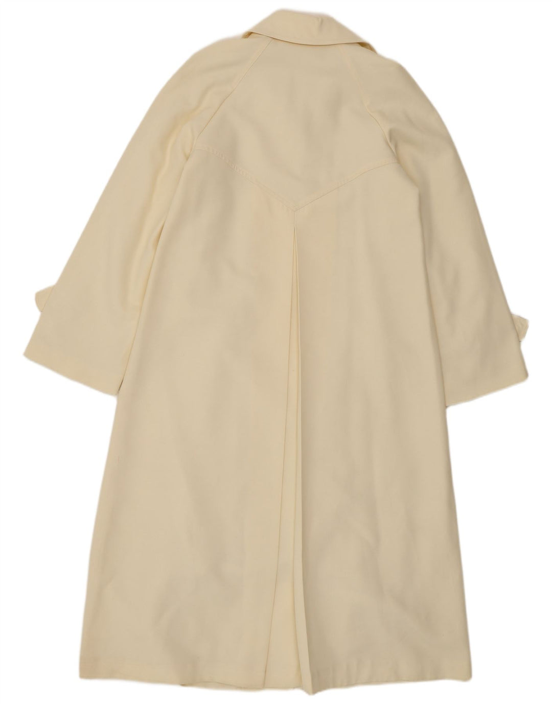 Vintage mujer gabardina Reino Unido 8 pequeño poliéster blanco apagado