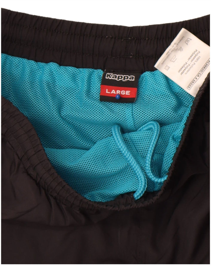 Kappa Hombre Pantalones Cortos Deportivos Grande Poliéster Negro