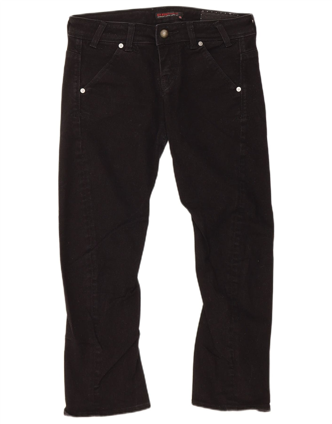 Vaqueros Guess Mujer Cropped W28 L23 Algodón Negro