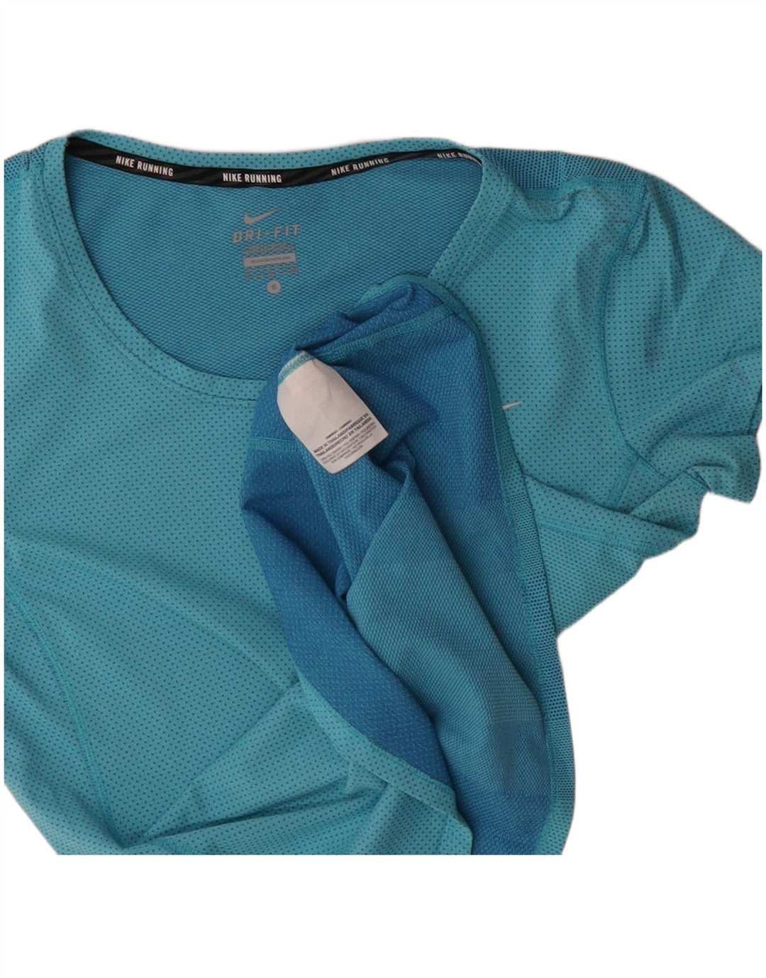 Nike Camiseta Dri Fit para mujer UK 10 Small Blue Colourblock Poliéster