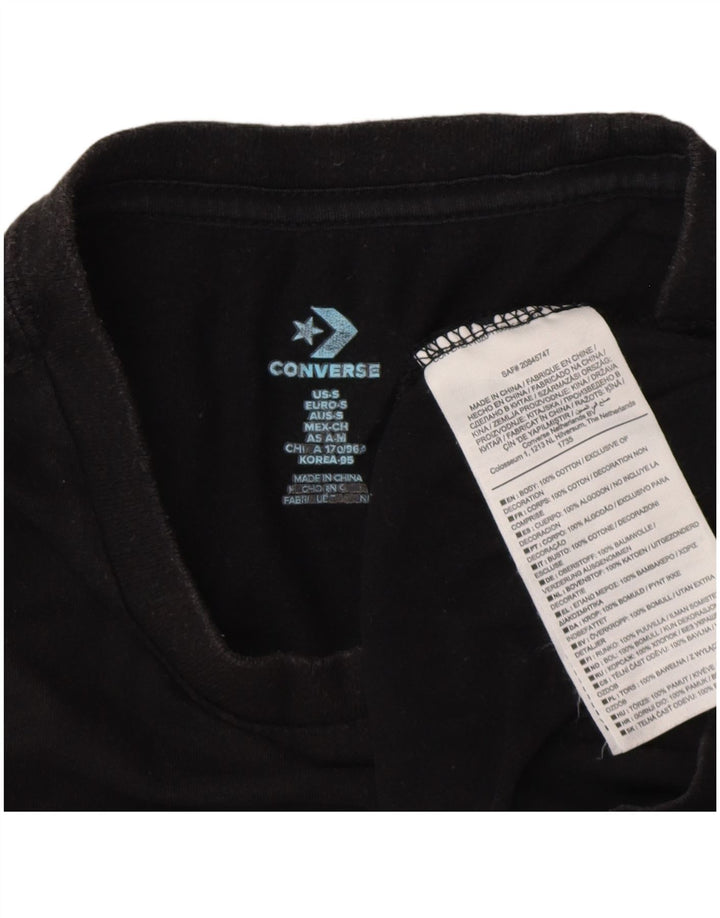 Converse - Camiseta gráfica para hombre, talla pequeña, algodón negro