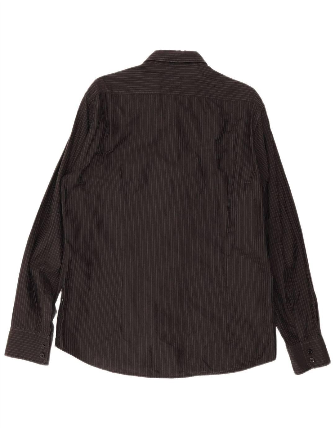Hugo Boss Hombre Camisa entallada Grande Algodón a rayas negras