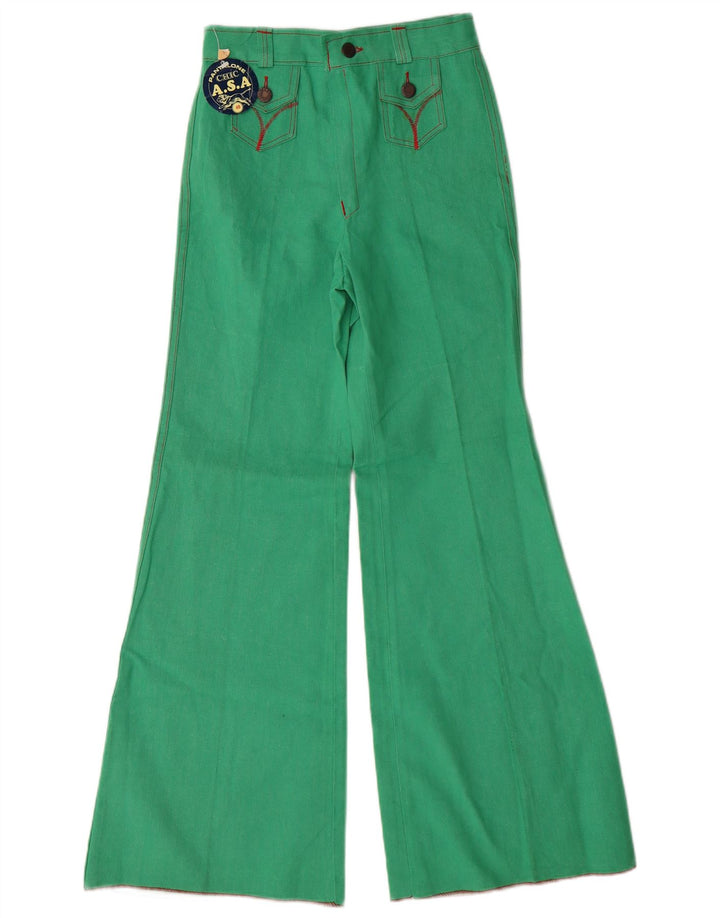 Pantalones casuales acampanados elegantes para mujer IT 40 Small W24 L28 Verde