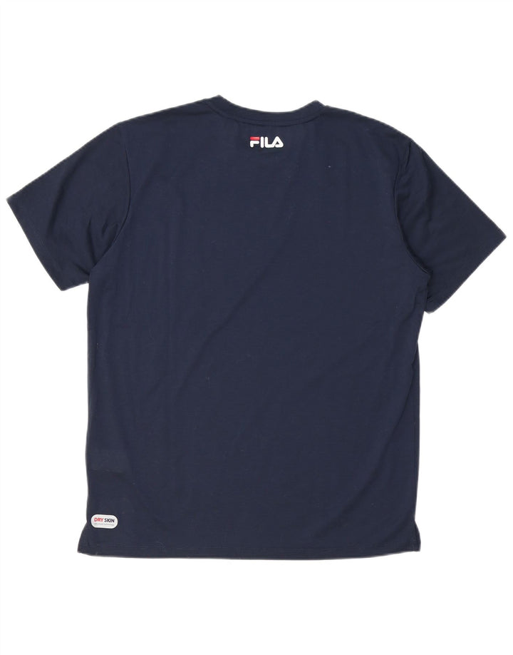 Fila Camiseta gráfica para hombre Top Medium Azul marino Poliéster